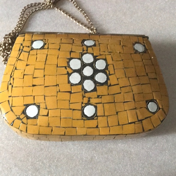 Mosaic Yellow and White Clutch Antik Kraft - Picture 4 of 7